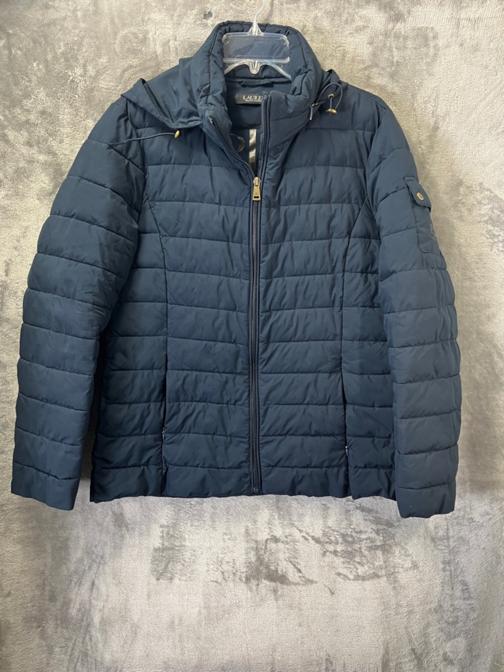 Lauren Ralph Lauren Dark Navy Quilted Hooded Puffer Jacket